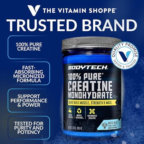 BodyTech 100% Pure Creatine Monohydrate Powder, Arctic Blast, 13 Oz - Image 2