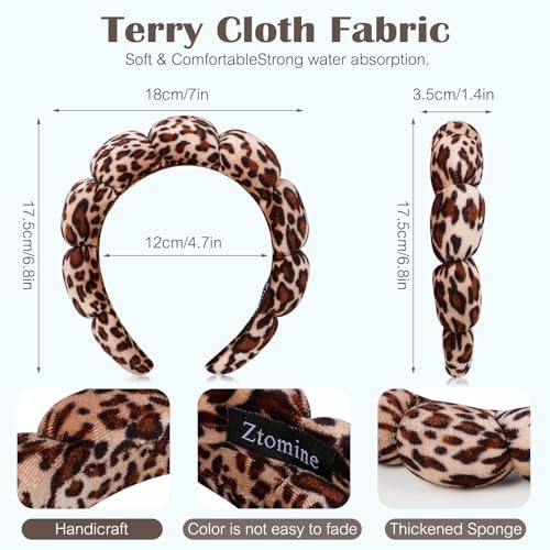 Ztomine Spa Headbands for Facial Skincare, Set of 2 Terry Cloth Headbands for Face Washing, Hair Mask, Skin Treatment - Image 3
