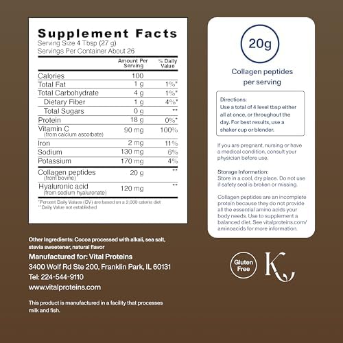 Vital Proteins Collagen Peptides Advanced, Chocolate, 24.7oz - Image 3