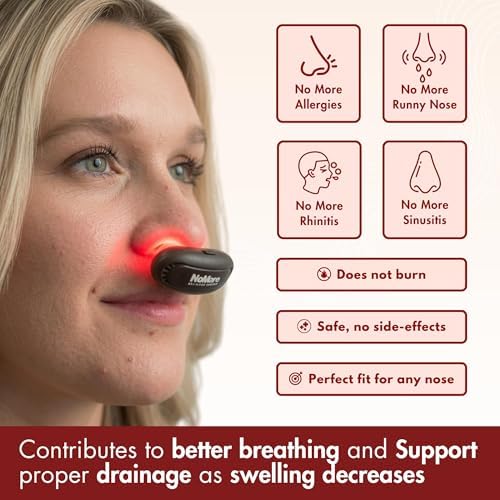 Original NoMore Red Light Therapy for Nose – LED Nasal Device for Dry Nose & Sinus Comfort, No More Colds, USB-Rechargeable Light Therapy - Image 4