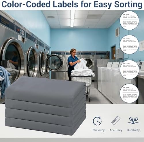 King Flat Sheet Only, 1 Pack Top Bed Sheets, Soft Breathable Brushed Microfiber Color-Coded Label Threads, (105"x102",Dark Gray) - Image 4