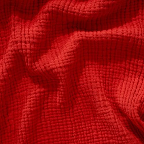 Muslin Blanket - Pure 100% Turkish Cotton Airy Soft Light Versatile Gauze Throw Blanket for Bed, Couch, Sofa (Red, King Size (95" x 110" inch)) - Image 6