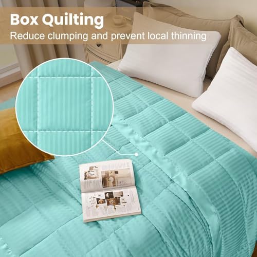 downluxe Queen Size Blanket with Satin Trim, Lightweight Down Alternative Blankets Queen Size for All Season, Machine Washable (Mint Green, 90x90 Inch) - Image 2