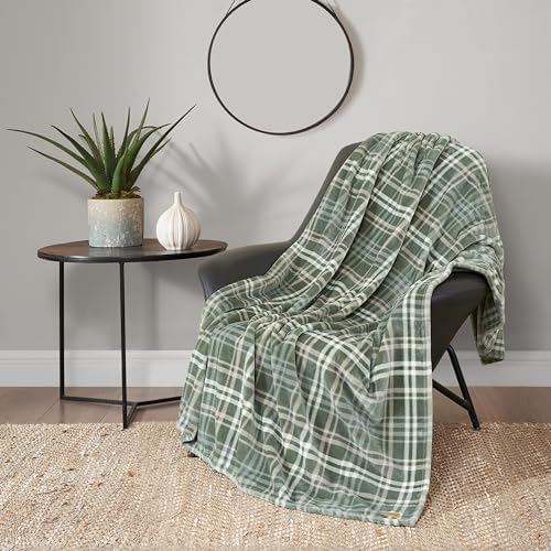 Lucky Brand Camper Plaid Olive Green 50"x70" Cozy Plush Blanket - Premium Microfiber Throw for Luxurious Comfort and Style by LuckyBrand