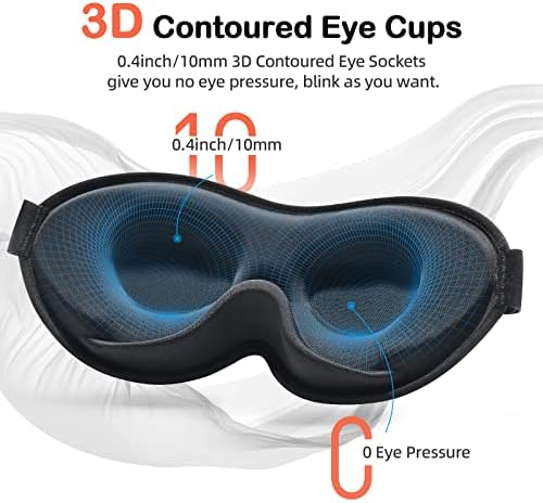 INNELO Sleep Mask for Side Sleeper, 3D Zero-Pressure, 100% Blackout, Nap - Image 4