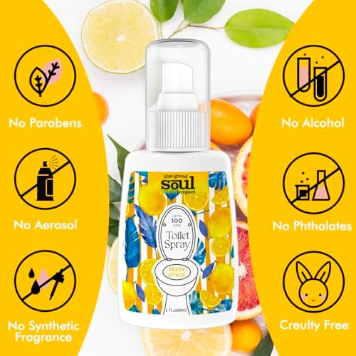 THE GOOD SOUL PROJECT Toilet Spray for Poop, Fresh Citrus, Bathroom Spray Odor Eliminator, 2Fl Oz 2 Pack - Image 6