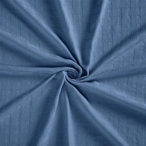Superior Cotton Blanket Breathable All Season Comfy Bedding, King, Denim Blue - Image 7