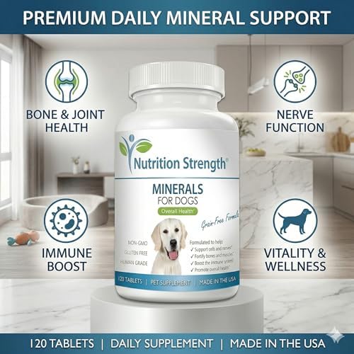 Dog Minerals & Electrolytes - Essential Raw Diet Balancer & Senior Dog Vitality Support - Calcium, Magnesium, Zinc, Iron & Selenium for Bone, Muscle & Nerve Health - 120 Tablets - Image 2