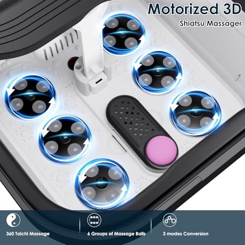 Ranjova Collapsible Foot Spa Electric Rotary Massage, Foot Bath with Heat, Bubble,Temp Control, and 24 Motorized Shiatsu Massage Balls, Pedicure Foot Spa Tub for Stress Relief (Black) - Image 2