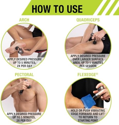 Pro-Tec Athletics Force Mini 2.0 Massage Gun w/FlexEdge® Attachment + 3 More (4 Total), Handheld Vibrating Soft Tissue Mobilizer, Percussion Muscle Scraper, Whole Body Muscle Relaxation, 5 Speeds - Image 5