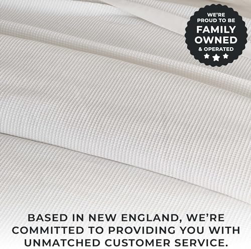 Great Bay Home 100% Cotton Blanket for King Size Bed | Lightweight and Breathable Waffle Weave Blankets for Summer & Spring | Versatile, Layering White Bed Blanket, White, 102x90 inches - Image 4