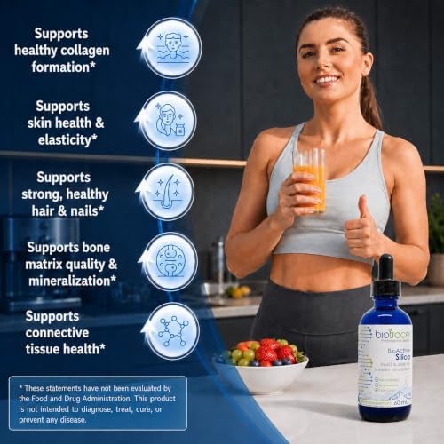 BioTrace BioActive Silica Drops | Liquid Mineral Concentrate for Healthy Hair, Skin, Nails and Collagen Production | Helps Manage Calcium, Joint and Bone Function | 2.02 Fl Oz (60mL) - Image 4