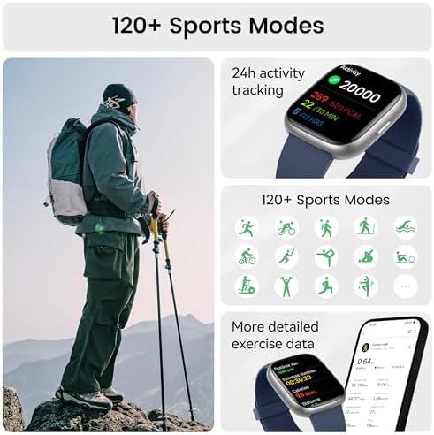 Smart Watch with Alexa Built-in, 1.83" HD Bluetooth Calling Fitness Tracker - Image 5