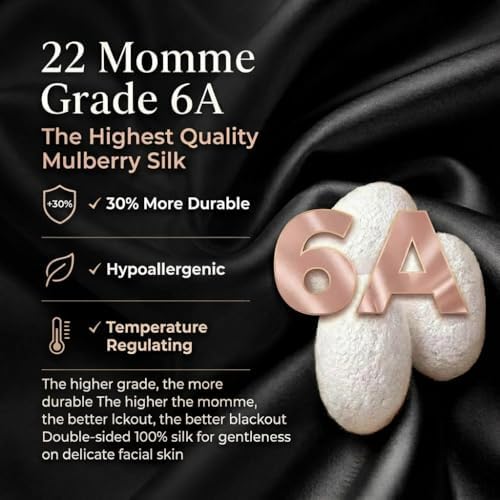 MATASSE 100% Mulberry Silk Sleep Mask, 22 Momme Grade 6A, Black - Image 3