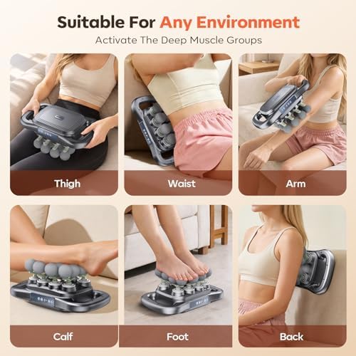 16 Head Massage Gun Deep Tissue, Back Massager with 9 Speed & Levels (Gray) - Image 3
