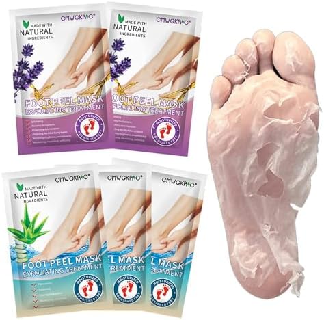 5 Pack Foot Peeling Mask,Exfoliator Peel Off Calluses Dead Skin Callus Remover,Foot Mask for Dry Cracked Feet,Foot Peel Masks for Men and Women,Feet Peeling Mask,Spa Gifts for Women,Self Care Gifts by CMWGKBC