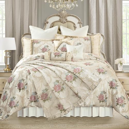 Loom and Mill Jacquard Floral Throw Blankets for Bed, Pearly Beige, 52"x72” - Image 6