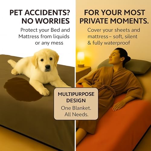 Waterproof Blanket for Bed & Couch Protection, Reddish/Green, 80"x90" - Image 2