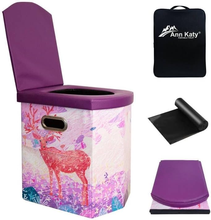 Ann Katy XL Portable Camping Toilet for Adults,Lightweight Folding Potty - Image 2