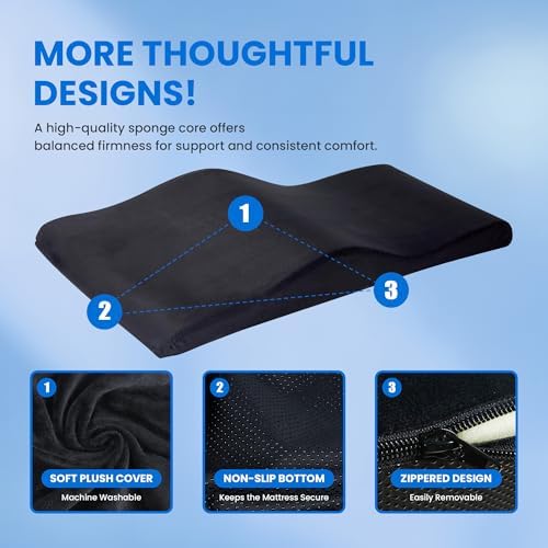 Lash Bed Foam Topper, Massage Table High-Density Foam Mattress Topper, Ergonomic Curved Lash Bed Cushion for Beauty Salon - Image 5
