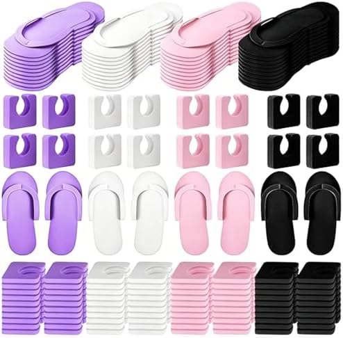 120 Pairs Disposable Pedicure Slippers and Toe Separators Kit 40 Pairs Disposable Foam Flip Flops 80 Toe Separators by Unknown