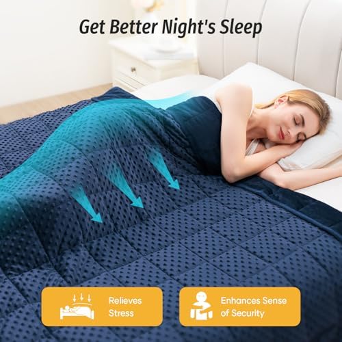Wemore Weighted Blanket for Adults 15 lbs King Size 80"x87" Navy Blue - Image 3