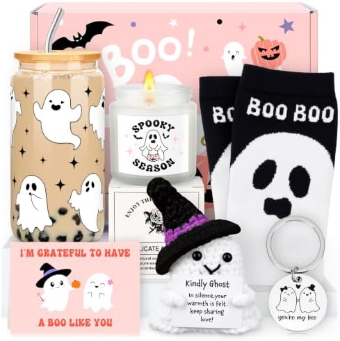 Boo Basket Stuffers for Women Halloween Gifts for Women Adults Teens Girls Kids Spooky Basket Stuffers Ideas for Woman Her Cute Halloween Care Package Gift Box Boo Themed Items Stuff Ghost Basket Kit by Gagalico