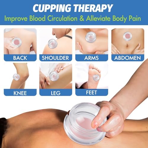 ELERA Silicone Cupping Therapy L Size Sets, Professionally Chinese Massage Cups Tools, Silicone Cup for Joint Pain Relief, Massage Body (L*2 Cups) - Image 6