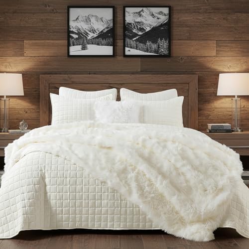 HORIMOTE HOME Luxury Plush Faux Fur Blanket, Long Pile White Throw Blanket, Super Warm, Soft, Cozy Faux Fur Throws for Couch Bed Sofa, Aesthetic Home Room Decor Throw, 60" x 80" - Image 3