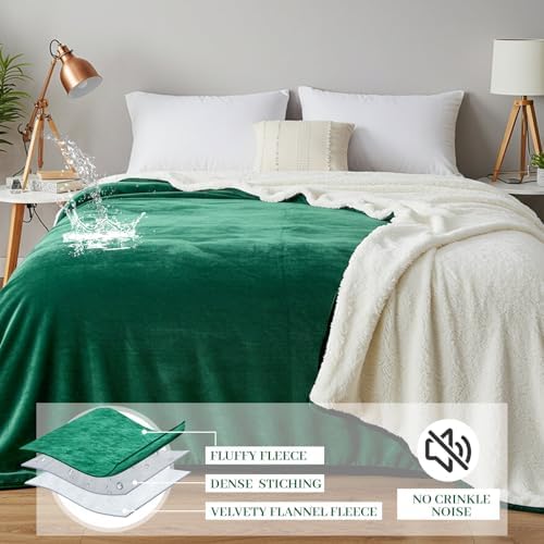 Tisancy Waterproof Gray Blanket for Dog Cat Puppy, 80'' x 80'' Double Side Leakproof Reversible Double Side Sherpa Flannel Fleece 3 Layer Lightweight Blanket, Absorb 70oz(GreenWhite), Machine Washable - Image 4