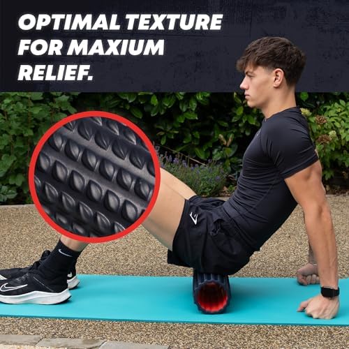 High Density Foam Roller for Physical Therapy – 12" High Density Exercise Roller for Back Pain Relief, Muscle Recovery & Deep Tissue Massage – Textured Muscle Roller - Image 4