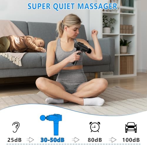 APHERMA Massage Gun, Muscle Massage Gun for Athletes Handheld Electric Deep Tissue Back Massager, Percussion Massage Device for Pain Relief with 30 Speed Levels 9 Heads Black - Image 4