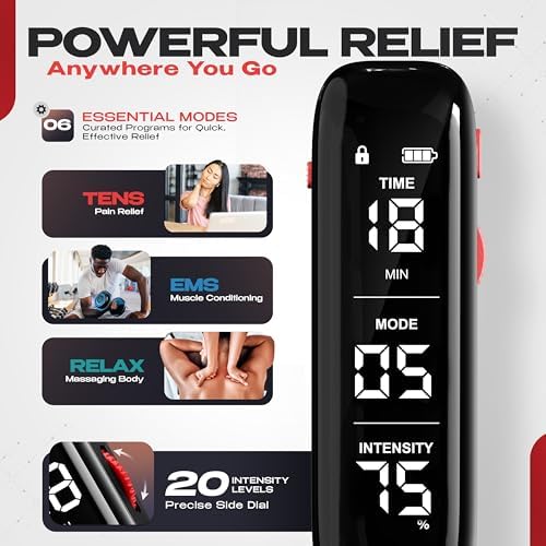 NEOCARBON TENS Unit Muscle Stimulator Slim for Pain Relief, Black - Image 3
