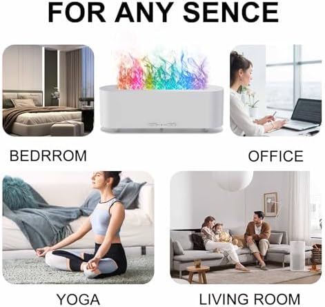 Upgraded Flame Fire Diffuser Humidifier, 7 Colors Changing Oil Diffuser, Ultra-Quiet Aroma Essential Oils Aromatherapy Diffusers for Large Room, Bedroom, Office(200ml Auto Off,Timeable,12Hrs) - Image 7