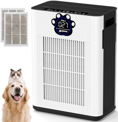 DAYETTE Pet Air Purifier for Home Large Room 3400 Ft², TVOC & PM2.5 Sensors by Dayette