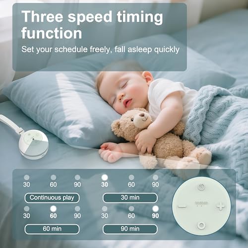 Portable Sound Machine for Baby Kids Adults, USB Rechargeable White Noise Machine with Timer Function,18 Smooth Sounds, 256-Color Changing Mood Light, Memory Function, Sound Therapy for Home, Travel - Image 5