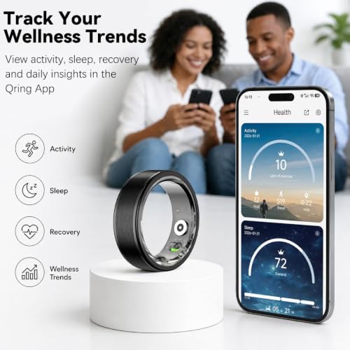 Smart Ring for Women and Men, Fitness & Sleep Tracker, Black 8 - Image 4