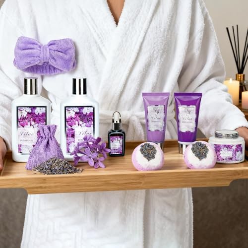 17Pcs Spa Gifts Spa Kit - Perfect Lavender Lilac Spa Gift Baskets for Women - Image 4