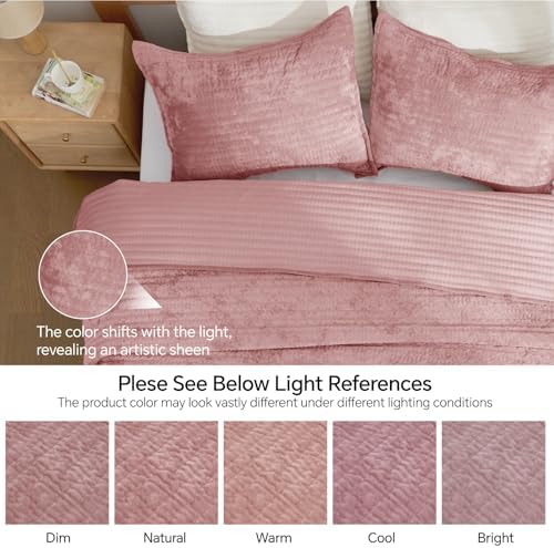 BEDELITE Velvet Quilt Set King Size, Luxury Velvet Comforter Bedding - Image 3
