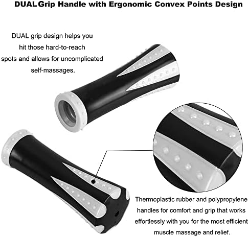 YANSYI Professional 9-Roller Deep Tissue Massage Stick - Portable Muscle Recovery Roller for Athletes, Relieves Post-Workout Soreness & Leg/Back Pain - Portable Physio Tool (White) - Image 4