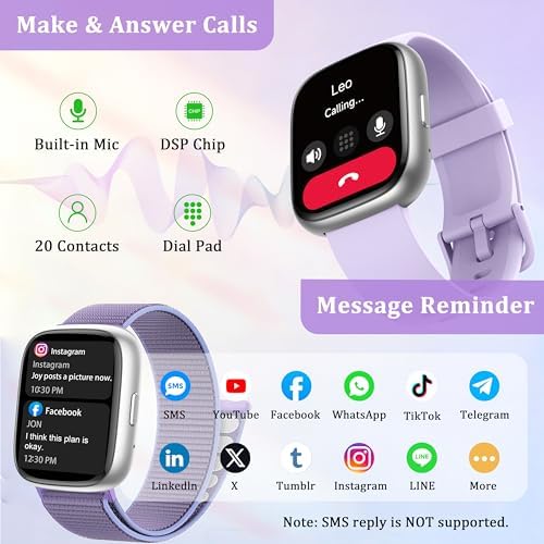 Smart Watch for Women Men, 2026 Upgrade Smartwatch [2 Bands, 44mm case], 1.83" Fitness Tracker Watch Alexa Built-in, Make/Answer Call, HR Sleep Stress Monitor, IP68 Waterproof Step Counter Watch - Image 4