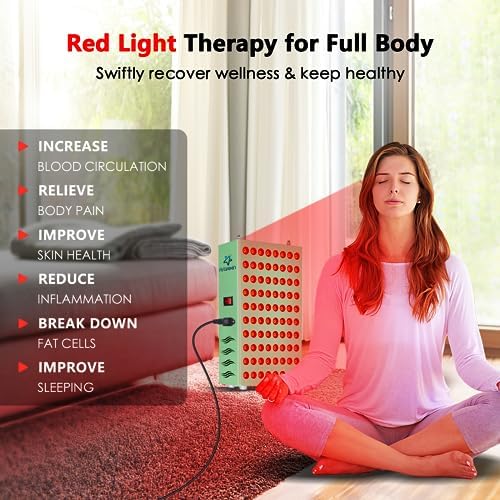 Astarexin Red Light Therapy for Body Face, Red Light 660nm & Infrared Light 850nm Red Light Therapy Panel Device Lamp for Skin Beauty & Anti-Aging with Controller - Image 5