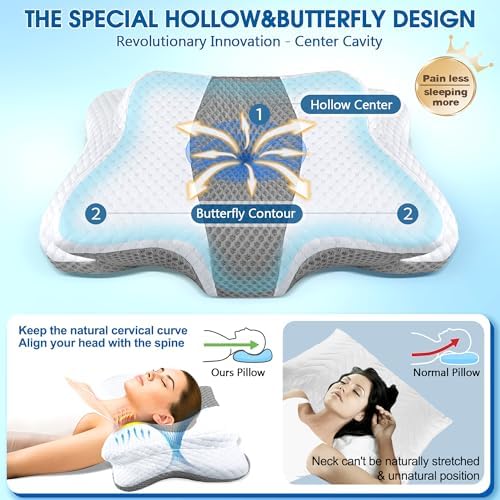 CHxxy Memory Foam Pillows, Cervical Pillow for Neck & Shoulder Pain Relief - Image 3