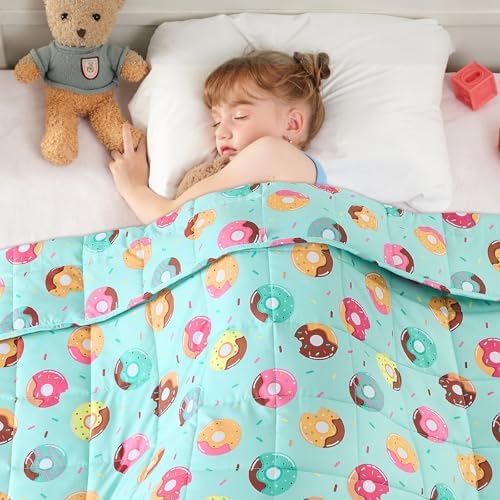 yescool Doughnut Weighted Blanket 7 Pounds Cooling Weighted Lap Blanket, Cute Heavy Blankets, Weighted Throw Blanket Gifts for 60-80lbs, 40"x60" by yescool