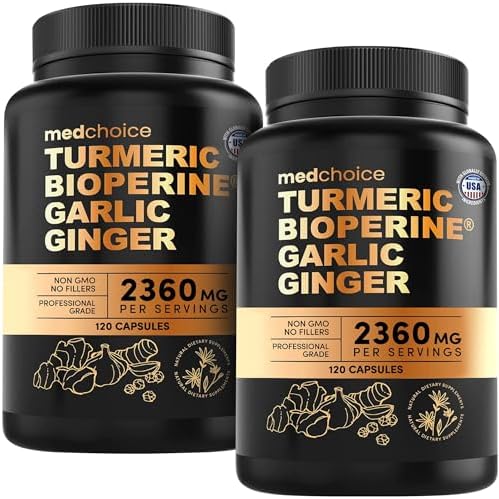 MEDCHOICE 4-in-1 Turmeric Joint Support with Garlic & BioPerine, 120ct by MedChoice