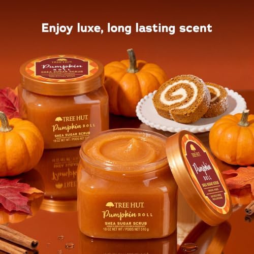 Tree Hut Pumpkin Roll Body Scrub, Exfoliating Sugar Scrub, Vegan, 18 Oz - Image 3