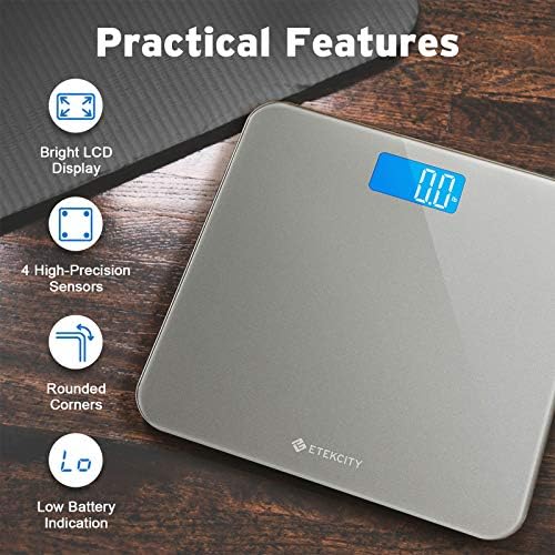 Etekcity Digital Bathroom Scale for Body Weight, Tempered Glass, 400 lbs - Image 5