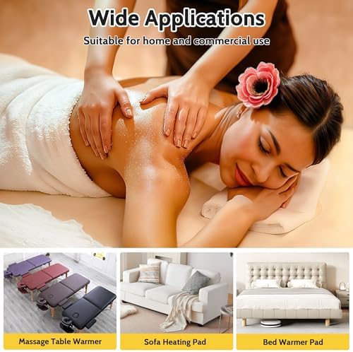 Massage Table Warmer Heating Pad Professional SPA Massage Bed Warmer 9 Hours Timer, 9 Heat Settings, Overheat Protection for Massage Bed & Spa, Thickened & Soft Fleece, 30" x 71" - Image 7