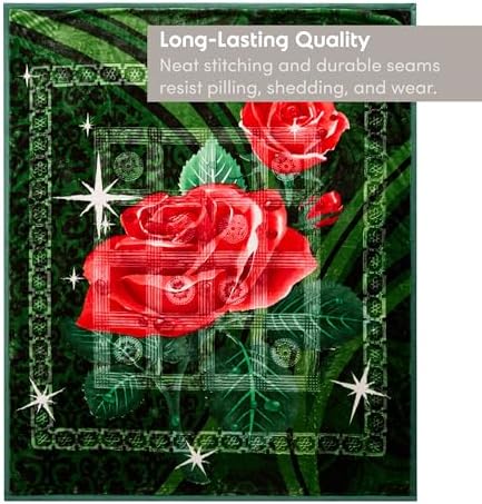 Nestl Korean Mink Blanket Queen Size - 9 Lbs Velvet Fleece Korean Blanket - 2 Ply Warm & Thick Winter Blanket - Wrinkle & Fade Resistant - 79 x 94 Inches (Green) - Image 5