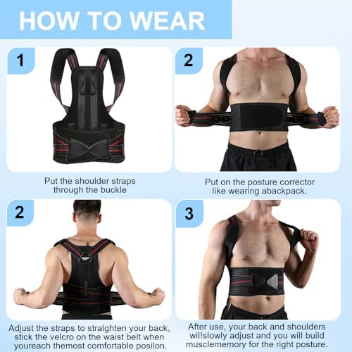 Posture Corrector for Women and men, Adjustable Back Brace Posture Corrector For Back Pain Relief - Scoliosis, Hunchback, Spine Corrector X-Large(waistline 37.4in-41.3in) - Image 3